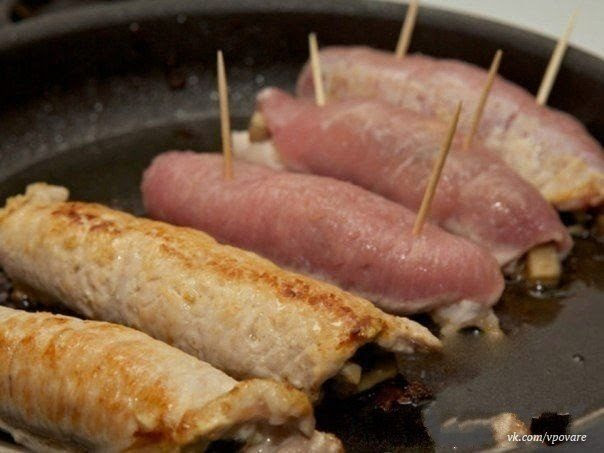 Мясные рулетики с грибами