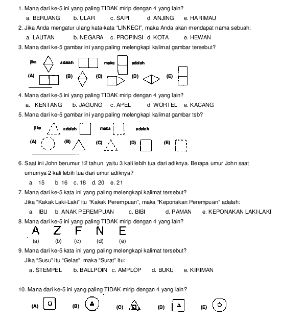 Soal Cognitive Ability Test