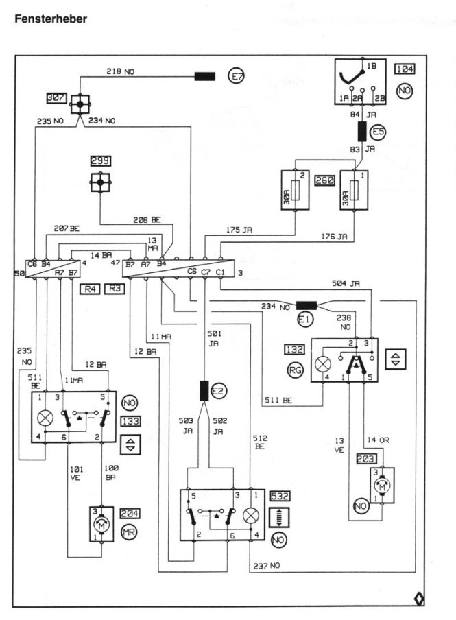 Рено меган 2 блок управления стеклоподъемниками схема