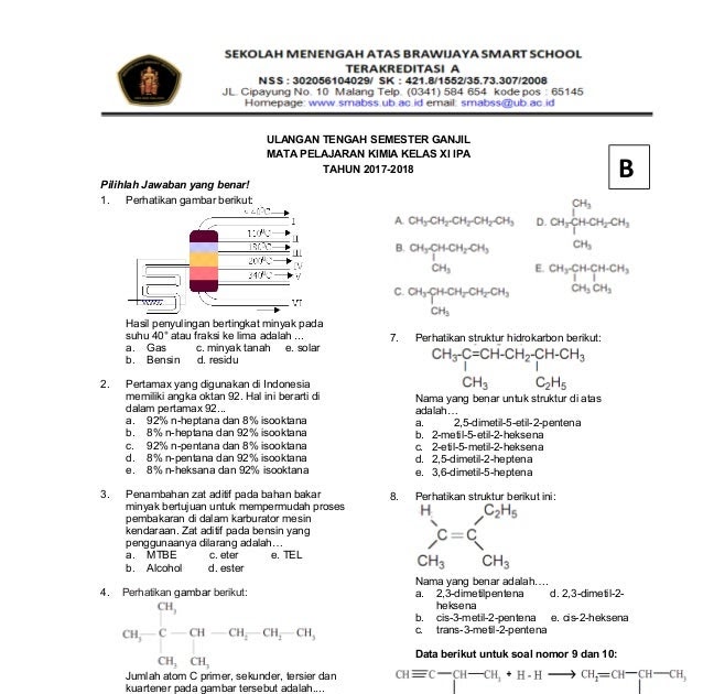 Contoh Soal Uts Kimia Kelas 11 Semester 2 Dan Pembahasannya - Psittacula7