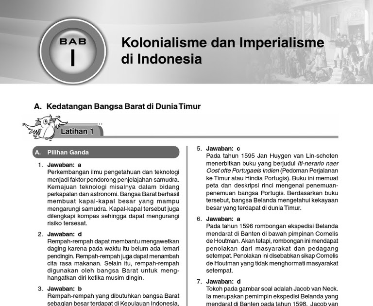 Kunci Jawaban Sejarah Indonesia Kelas 11 Semester 2 Kolonialisme