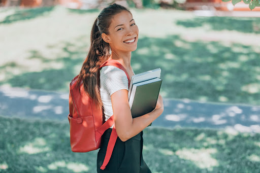 A girl with a book in her hand