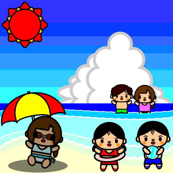 100 海水浴 イラスト かわいい かっこいい無料イラスト素材集