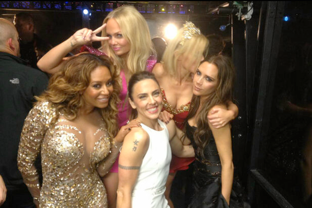 The Spice Girls after performing at the Olympic closing ceremony