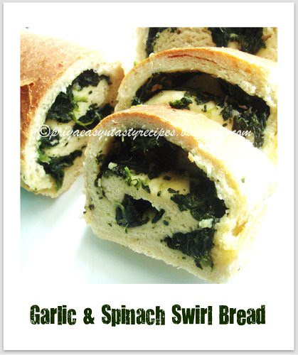 Garlic & spinach swirl bread