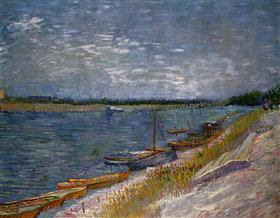 Barcos amarrados, Vincent van Gogh