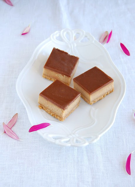 Chocolate peanut butter cheesecake squares / Quadradinhos de cheesecake de manteiga de amendoim e chocolate