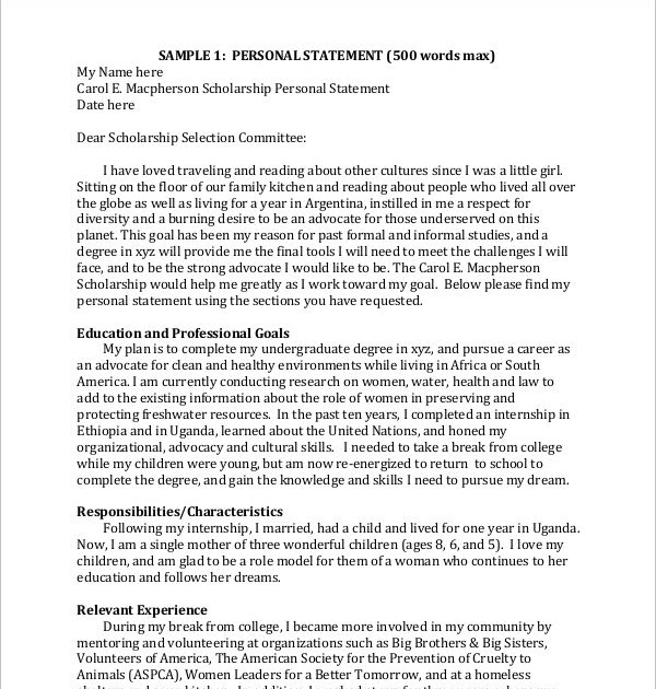 Download Personal Statement 250 Word Essay Scholarships Examples Png Soal Soal