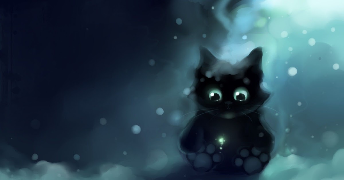 11++ Kawaii Black Cat Anime Wallpaper