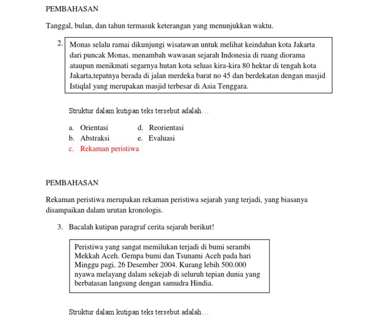 Kumpulan Soal Pg Cerita Sejarah Novel Ruang Jawaban Soal