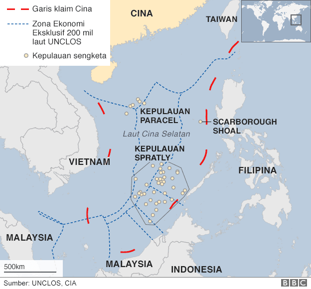 peta klaim di laut cina selatan