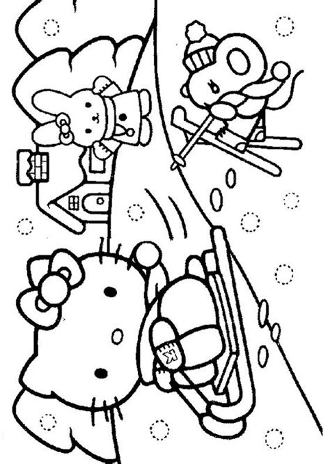 Hello Kitty Ice Skating Coloring Pages - Learn to Color