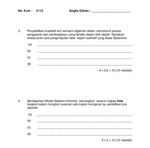 Contoh Soalan Kajian Kualitatif - Tersoal q