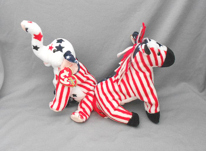 Ty Righty 2000 Political Elephant Stars Stripes 6 Beanie Baby MWMT for sale online