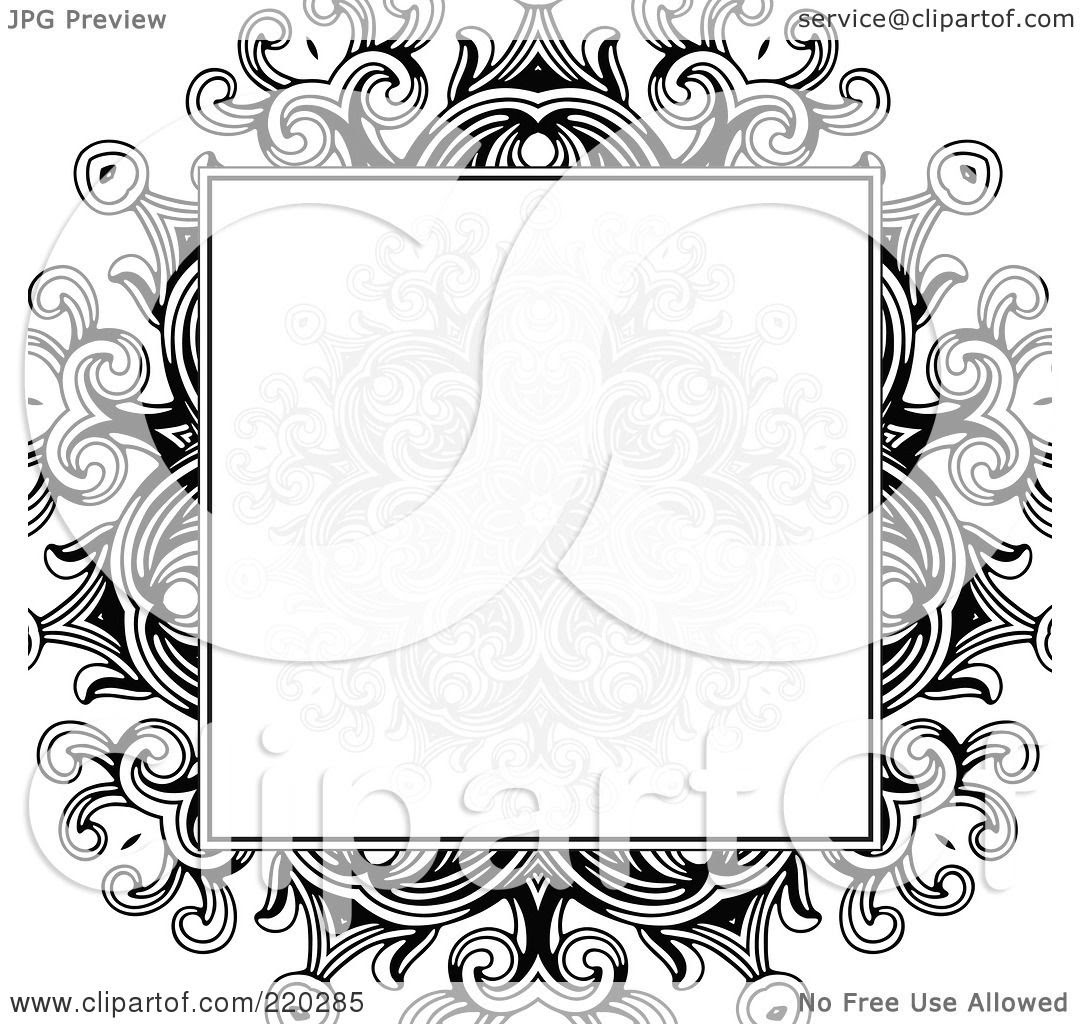 Background Floral Border Design Black And White - Gentle daisy flowers