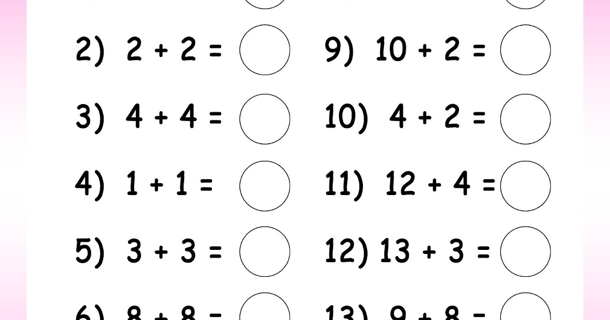 Maths Worksheet For Grade 1 Addition : Vertical Addition - Math Worksheets