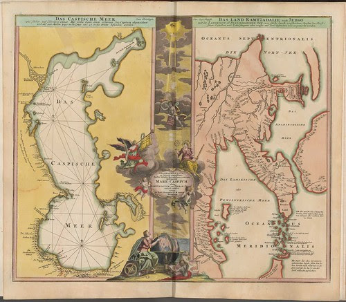 map of the caspium sea by Johann Homann, 1715