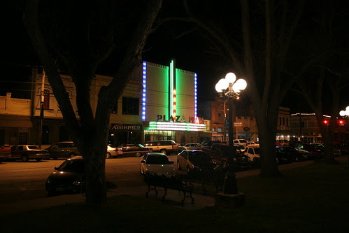 plaza theater lighting up wharton downtown square