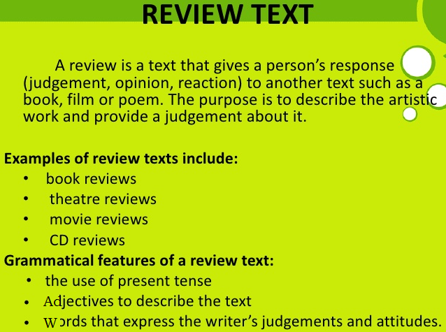 Contoh Review Text Novel Dalam Bahasa Inggris Barisan Contoh