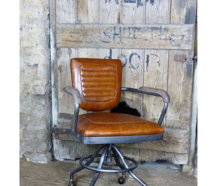 Rustic Leather Office Chair - Home Designing