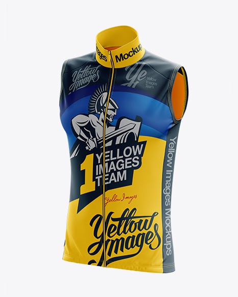 Download Men's Cycling Vest mockup (Half Side View) PSD Template ...