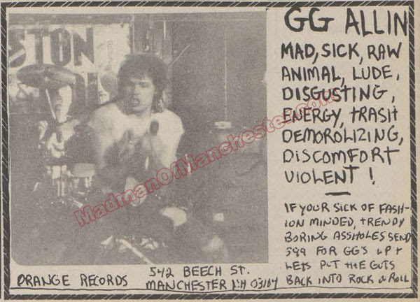 GG Allin ad