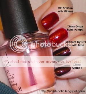 PerryPie's Nail Polish Adventures: Reader Request: OPI Smitten with  Mittens, China Glaze Ruby Pumps, Sephora by OPI I'm with Brad and China  Glaze X
