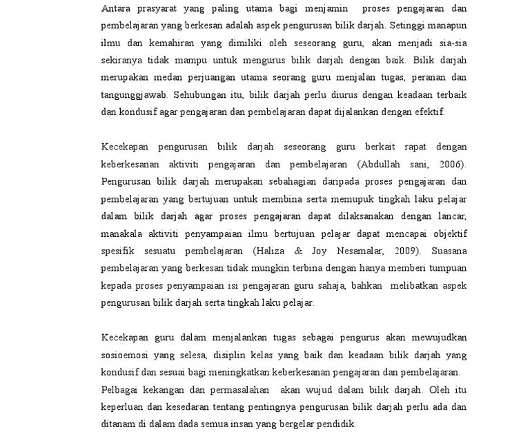 Jurnal Pengurusan Bilik Darjah Pdf Malay Sui