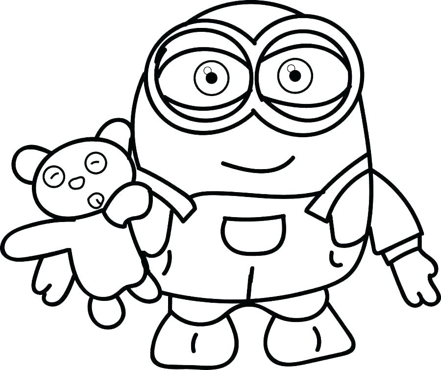 222 Simple Minion Coloring Pages Pdf for Kindergarten