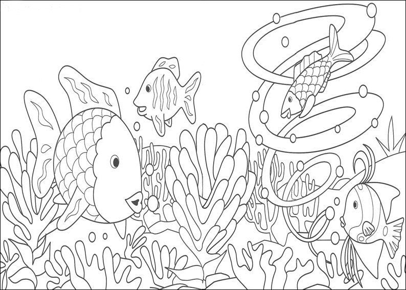 Arc En Ciel Le Poisson Coloriage