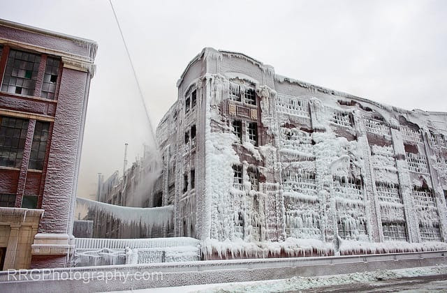 Fire and Ice: The Frozen Aftermath of a Chicago Warehouse Fire Fire and Ice: The Frozen Aftermath of a Chicago Warehouse Fire ice fire Chicago