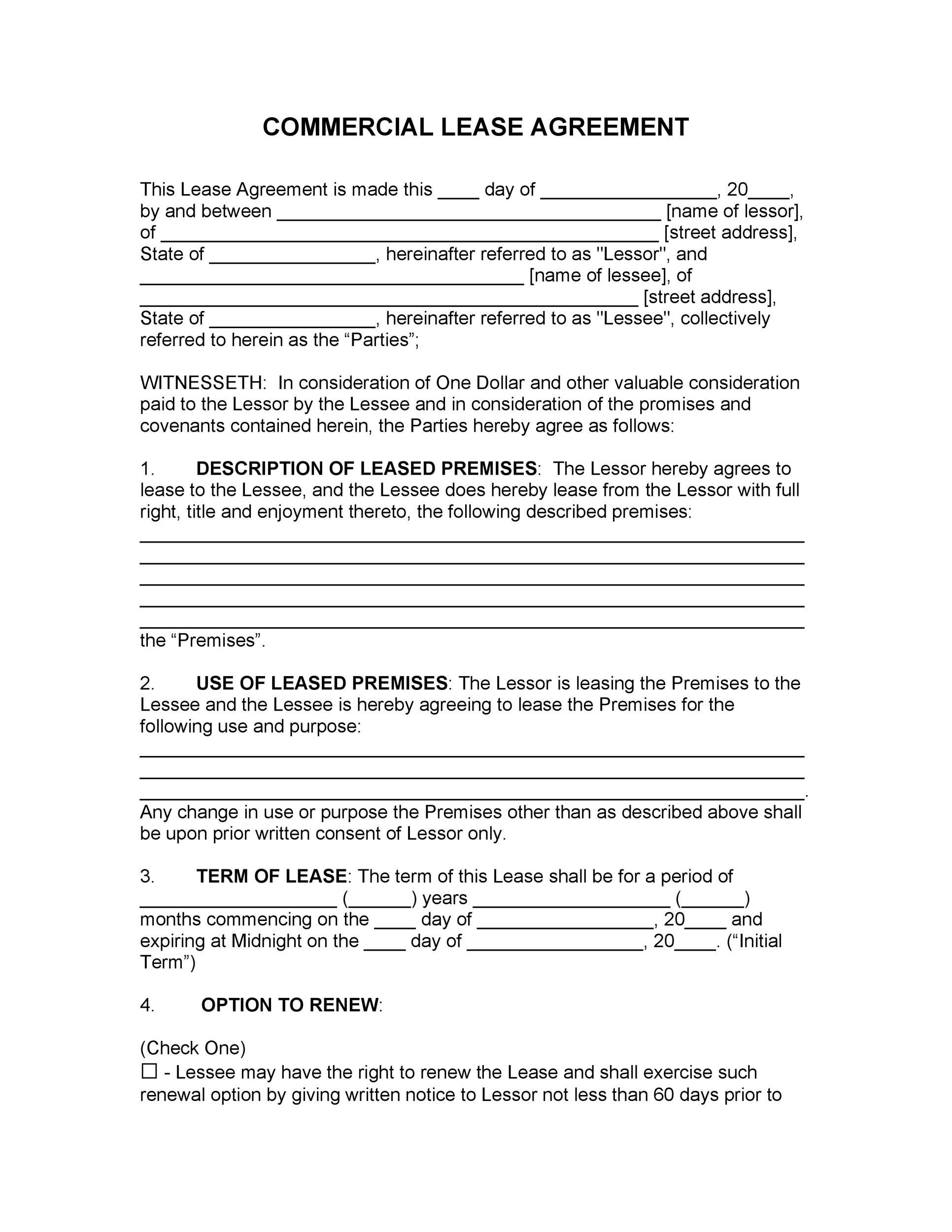 Commercial Tenancy Agreement Template Nsw HQ Template Documents