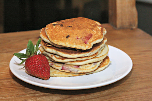 chocolate covered strawberry pancakes