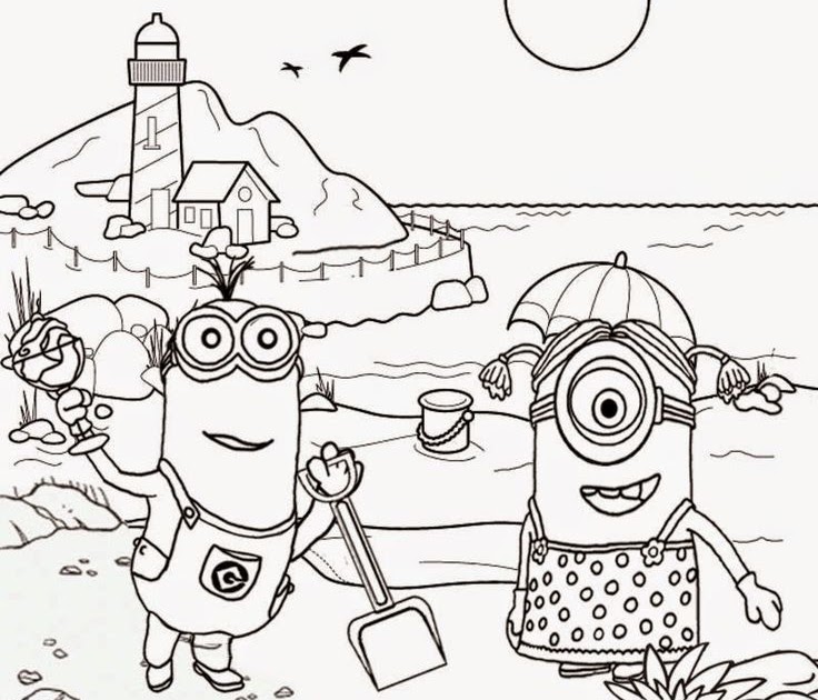 Minion Colored Christmas Coloring Pages | Exeranmat Coloring
