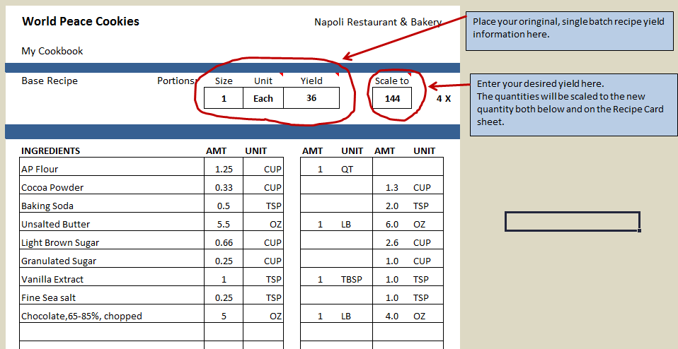 Changing recipe yield worksheet answers promotiontablecovers