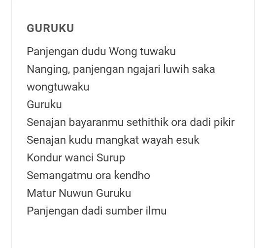 Geguritan Bahasa Jawa Tema Lingkungan Sekolah