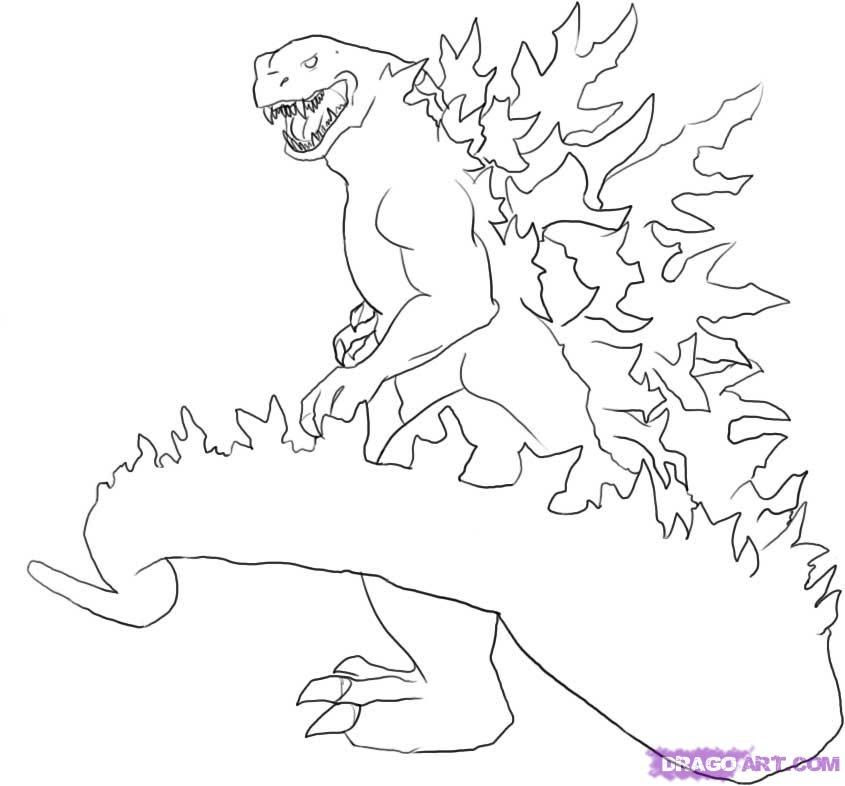 Gambar Mewarnai Godzilla - Gambar Keren