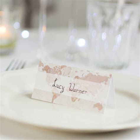 antique world map wedding place cards pack of ten by maps antique world map wedding place cards pack of ten by maps