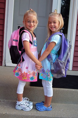 Lindsey's taller with her tennis shoes on, Mom!