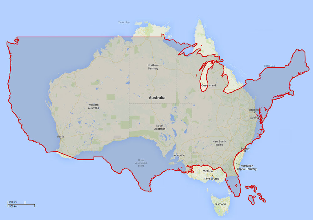 Australia Vs Usa Land Size : How big is New Zealand compared to USA
