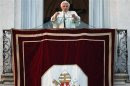 Pope Benedict XVI speaks to the faithful for the last time from the balcony of his summer residence in Castel Gandolfo