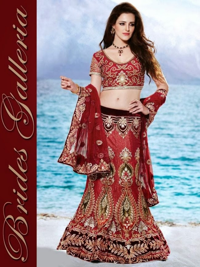 Indian-Bridal-Wedding-Lehangas-Velvet-Embroidered-Blouse-Fish-Cut-Lehenga-by-Brides-Galleria-12 Indian-Bridal-Wedding-Lehangas-Velvet-Embroidered-Blouse-Fish-Cut-Lehenga-by-Brides-Galleria-12