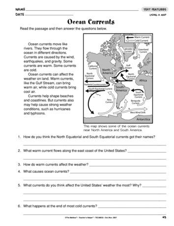 Ocean Currents Worksheet - worksheet