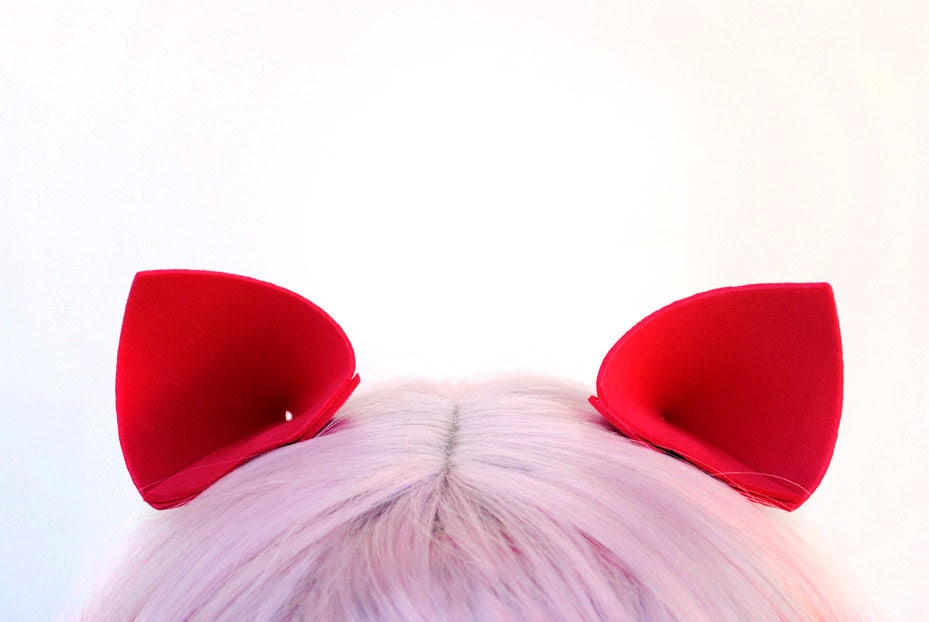 Clip In Ears: My Little Pony Big Macintosh Ears, Red Cat Ears, Nekomimi Costume Ears - BrandiMillerArt Clip In Ears: My Little Pony Big Macintosh Ears, Red Cat Ears, Nekomimi Costume Ears - BrandiMillerArt