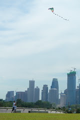 Kite flying at the Marina Barrage