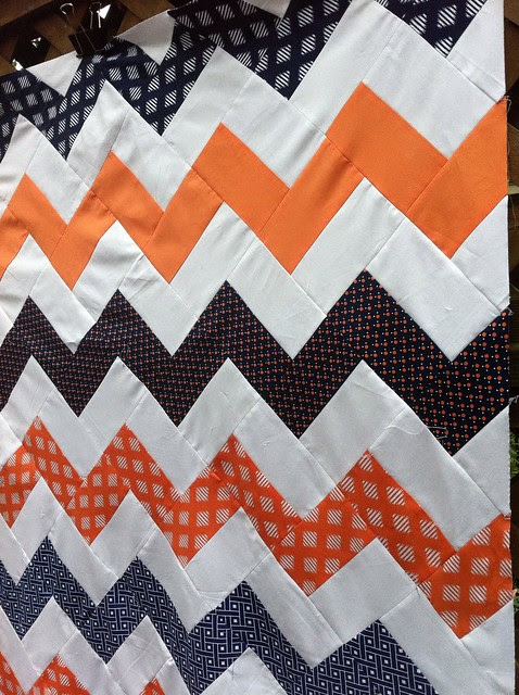 Orange & Navy chevrons close