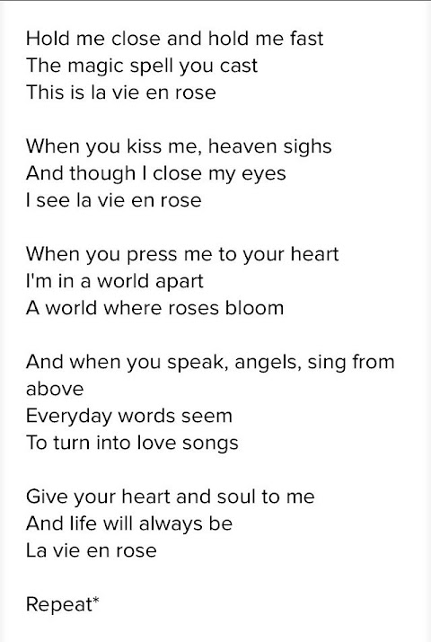 Lyrics La Vie En Rose Grace Jones English