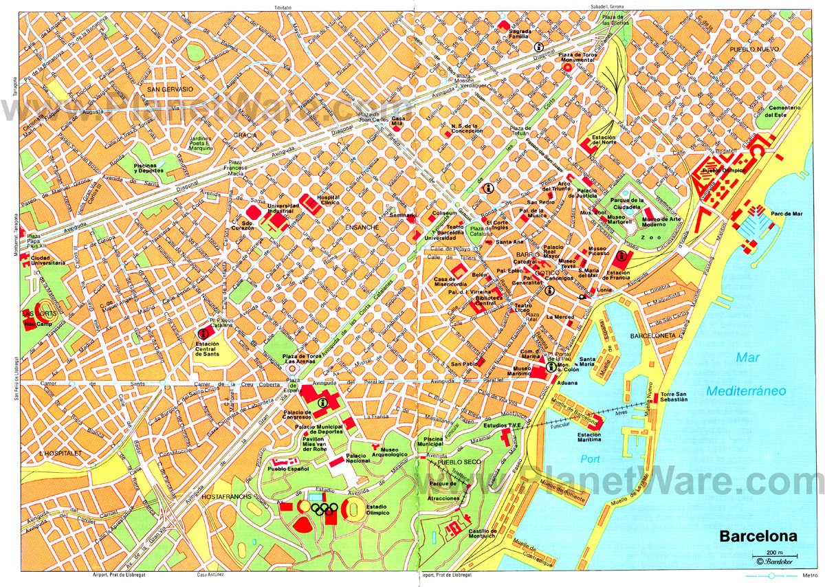 MAP BARCELONA SPAIN - Imsa Kolese1200 x 854