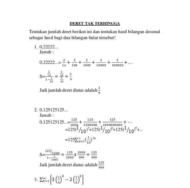 Contoh Soal Geometri Tak Hingga