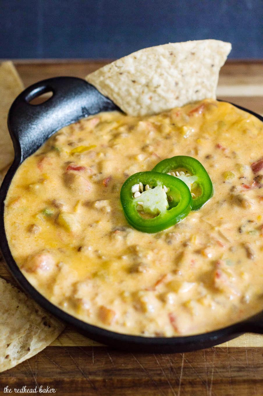 Chorizo Queso Dip {Party Appetizer} by The Redhead Baker Chorizo Queso Dip {Party Appetizer} by The Redhead Baker
